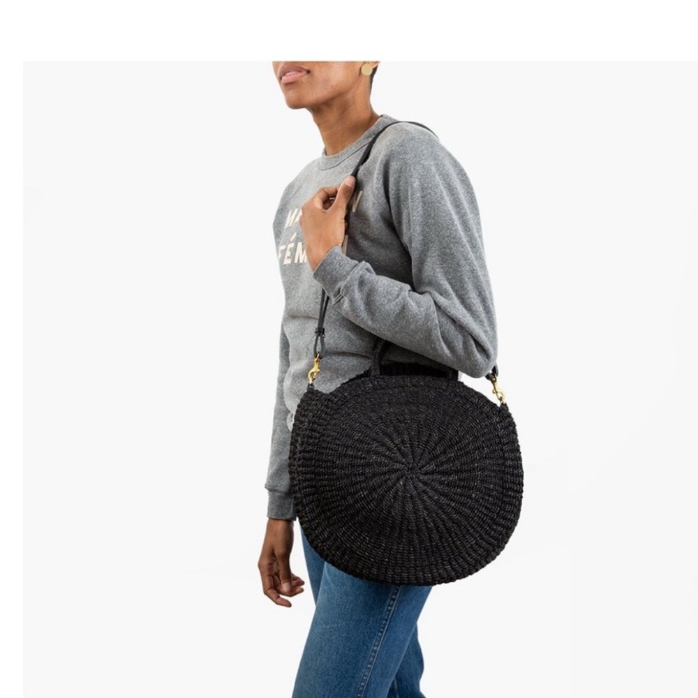 Clare V Black Textured Shoulder Bag